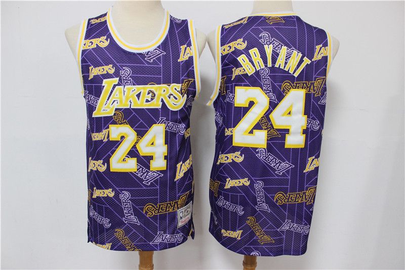Men's Los Angeles Lakers #24 Kobe Bryant 2020 Purple Tear Up Pack Hardwood Classics Swingman Stitched Jersey