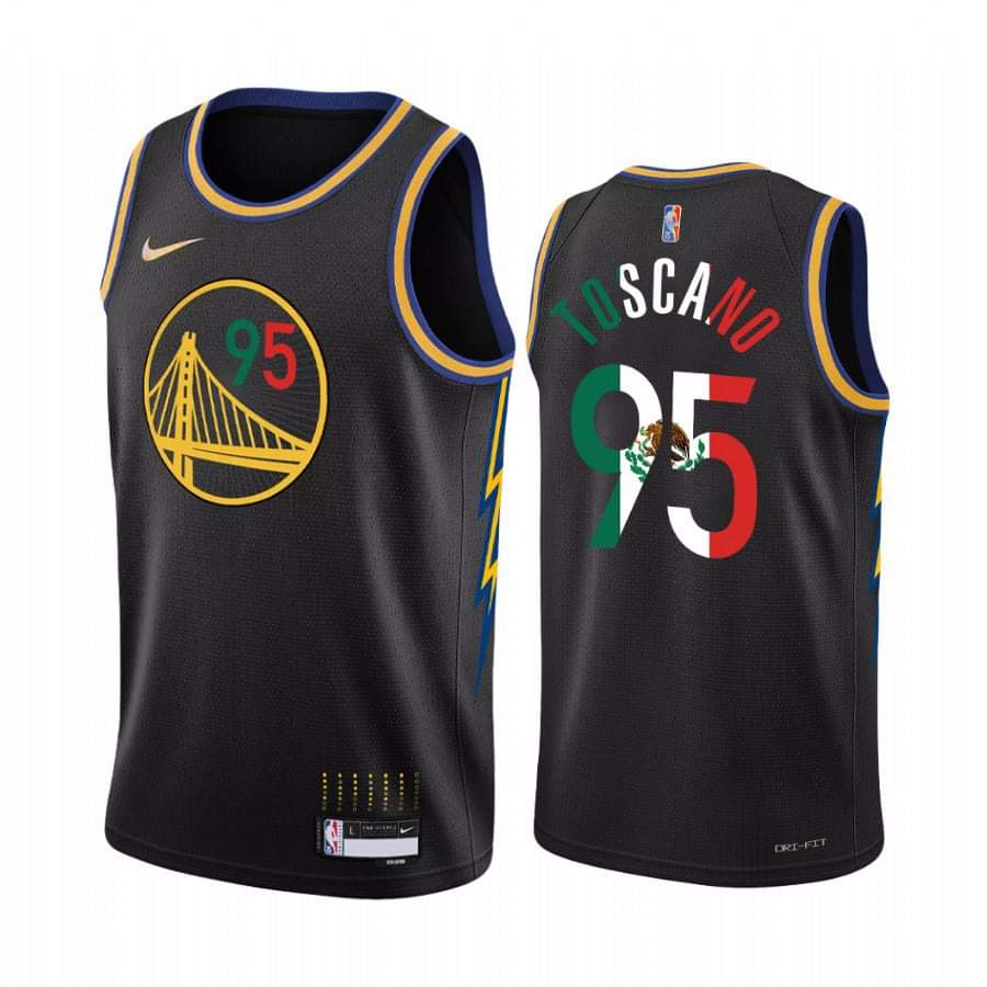 Men's Golden State Warriors #95 Juan Toscano-Anderson 2022 Black Special Mexico Edition Swingman Stitched Jersey