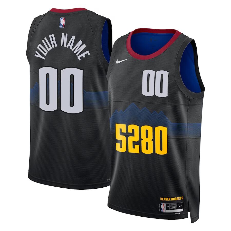 Men's Denver Nuggets Active Player Custom Black 2023 City Edition Stitched Basketball Jersey