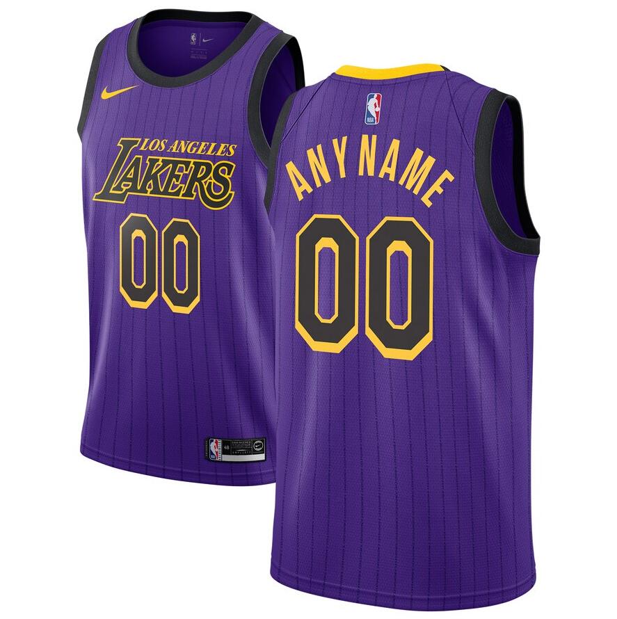 Men's Los Angeles Lakers Active Player Custom 2018/19 City Edition Purple Stitched Jersey