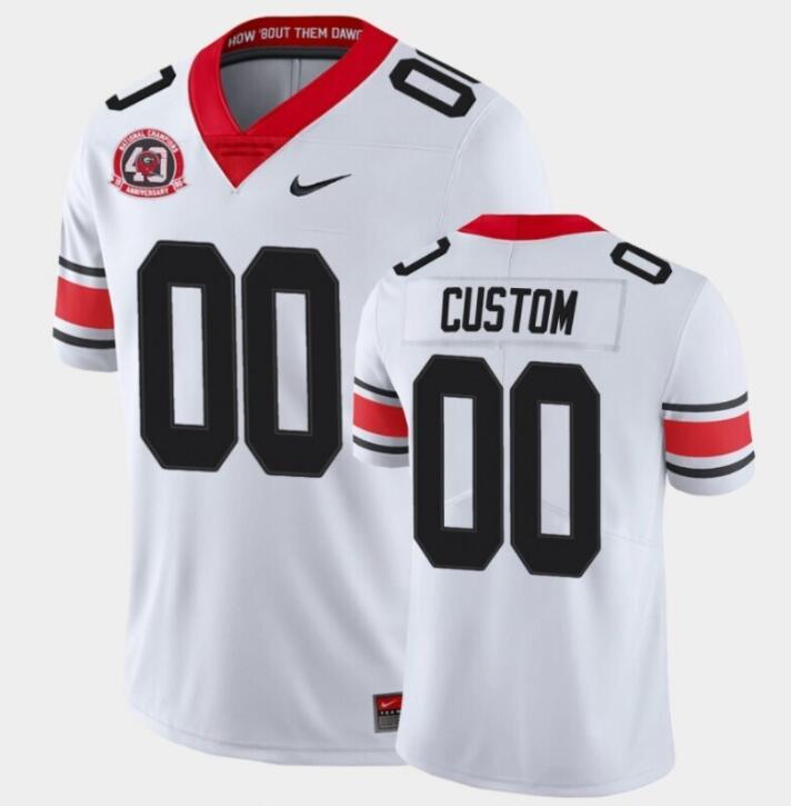 Bulldogs Customized 1980 National Champions 40th Anniversary White College Limited Alternate NCAA Football Jersey