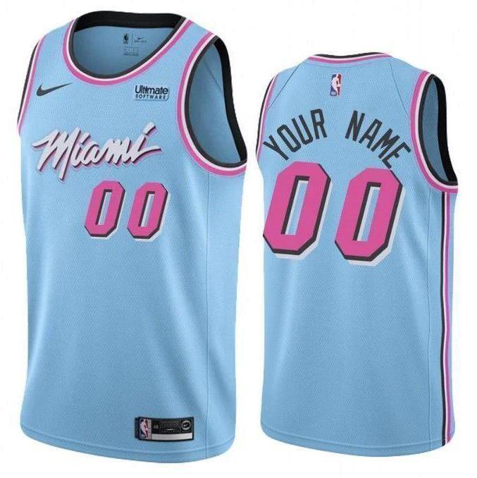 Men's Miami Heat Active Player Custom Blue Stitched Basketball Jersey