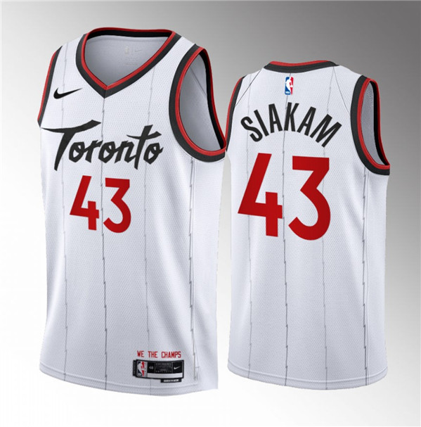 Men's Toronto Raptors #43 Pascal Siakam White 2023/24 Association Edition Stitched Basketball Jersey