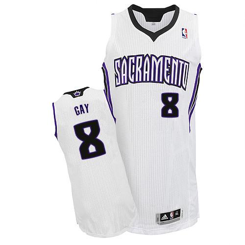 Kings #8 Rudy Gay White Revolution 30 Stitched NBA Jersey
