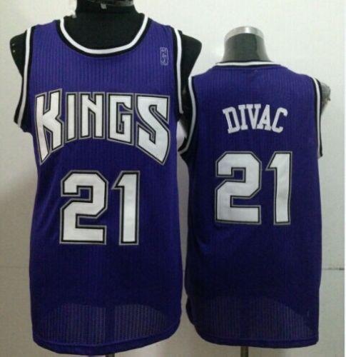 Kings #21 Vlade Divac Purple Throwback Stitched NBA Jersey