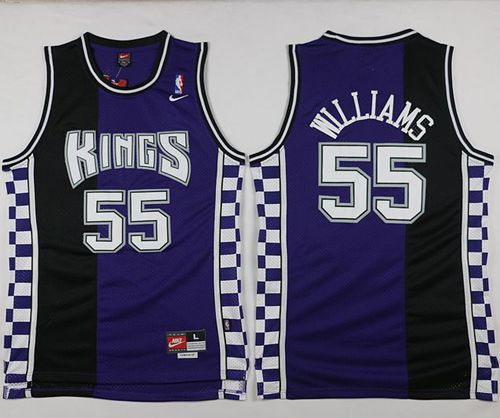 Kings #55 Jason Williams Purple/Black Throwback Stitched NBA Jersey
