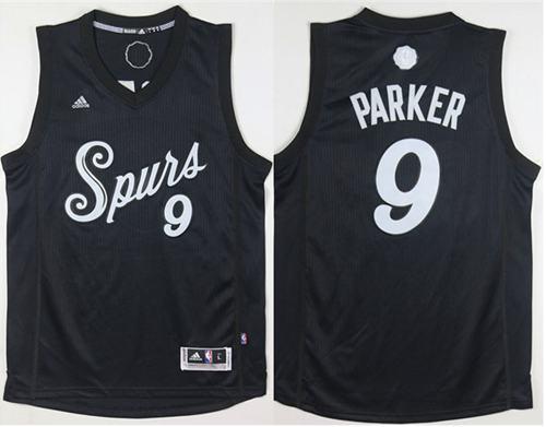 Spurs #9 Tony Parker Black 2016-2017 Christmas Day Stitched NBA Jersey