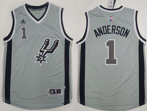 Spurs #1 Kyle Anderson Grey Alternate Stitched NBA Jersey