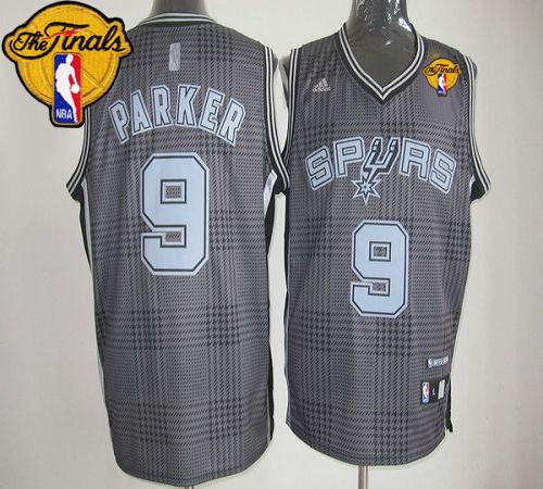 Spurs #9 Tony Parker Black Rhythm Fashion Finals Patch Stitched NBA Jersey