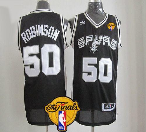 Revolution 30 Spurs #50 David Robinson Black Finals Patch Stitched NBA Jersey