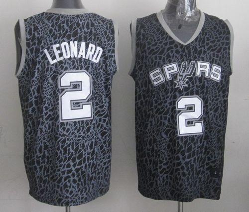 Spurs #2 Kawhi Leonard Black Crazy Light Stitched NBA Jersey