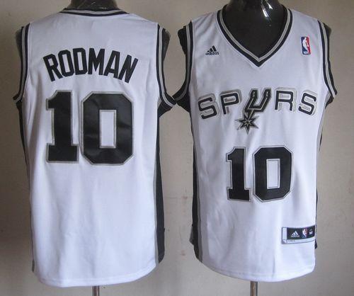 Revolution 30 Spurs #10 Dennis Rodman White Stitched NBA Jersey