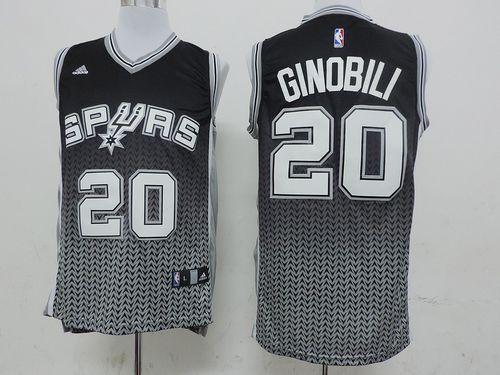 Spurs #20 Manu Ginobili Black Resonate Fashion Swingman Stitched NBA Jersey