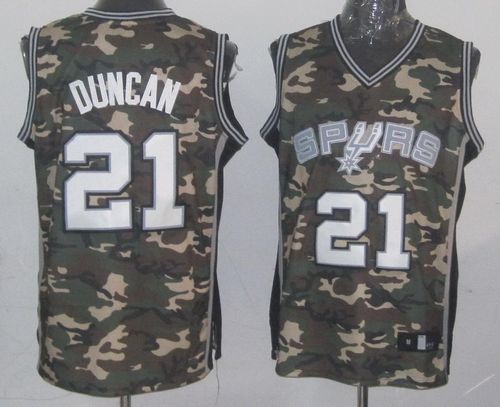 Spurs #21 Tim Duncan Camo Stealth Collection Stitched NBA Jersey