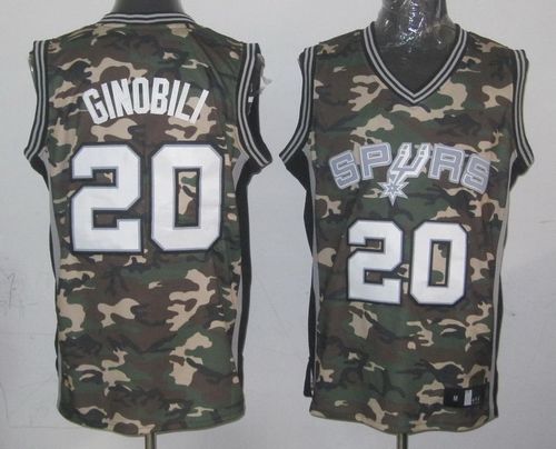 Spurs #20 Manu Ginobili Camo Stealth Collection Stitched NBA Jersey