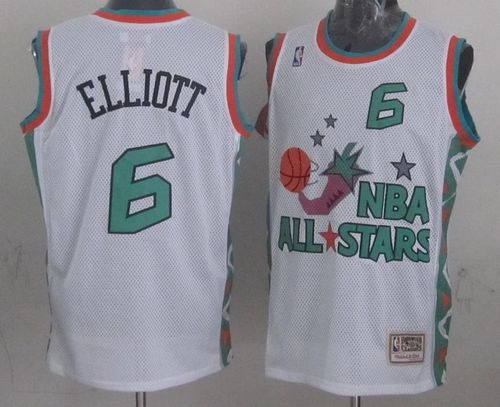 Mitchell And Ness Spurs #6 Sean Elliott White 1996 All star Stitched NBA Jersey