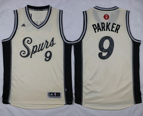 Spurs #9 Tony Parker Cream 2015-2016 Christmas Day Stitched NBA Jersey
