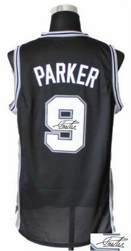 Revolution 30 Autographed Spurs #9 Tony Parker Black Stitched NBA Jersey