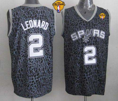 Spurs #2 Kawhi Leonard Black Crazy Light Finals Patch Stitched NBA Jersey