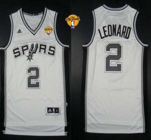 Revolution 30 Spurs #2 Kawhi Leonard White Finals Patch Stitched NBA Jersey