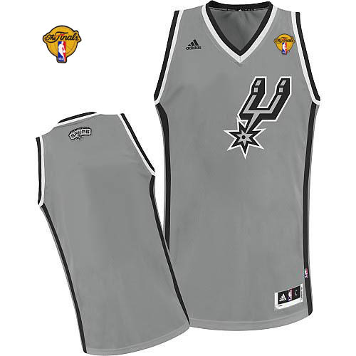 Revolution 30 Spurs Blank Grey Finals Patch Stitched NBA Jersey