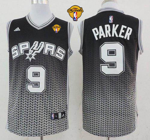 Spurs #9 Tony Parker Black Resonate Fashion Swingman Finals Patch Stitched NBA Jersey