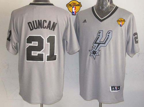 Spurs #21 Tim Duncan Grey 2013 Christmas Day Swingman Finals Patch Stitched NBA Jersey