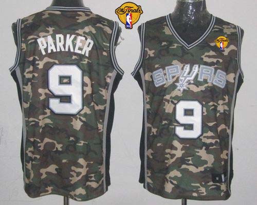 Spurs #9 Tony Parker Camo Stealth Collection Finals Patch Stitched NBA Jersey