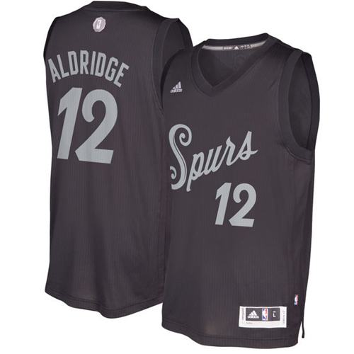Spurs #12 LaMarcus Aldridge Black 2016-2017 Christmas Day Stitched NBA Jersey