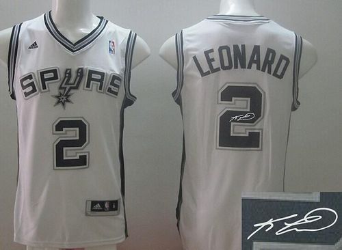 Revolution 30 Autographed Spurs #2 Kawhi Leonard White Stitched NBA Jersey