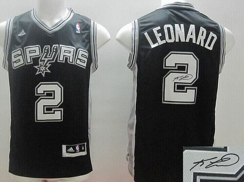 Revolution 30 Autographed Spurs #2 Kawhi Leonard Black Stitched NBA Jersey