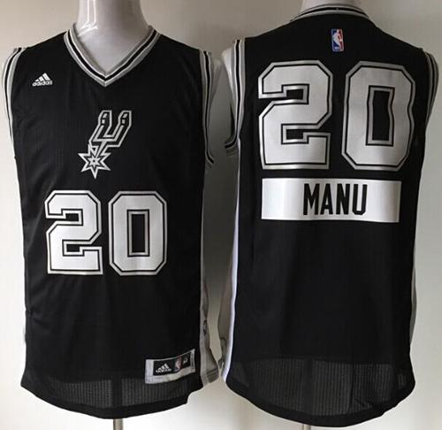Spurs #20 Manu Ginobili Black 2014-15 Christmas Day Stitched NBA Jersey