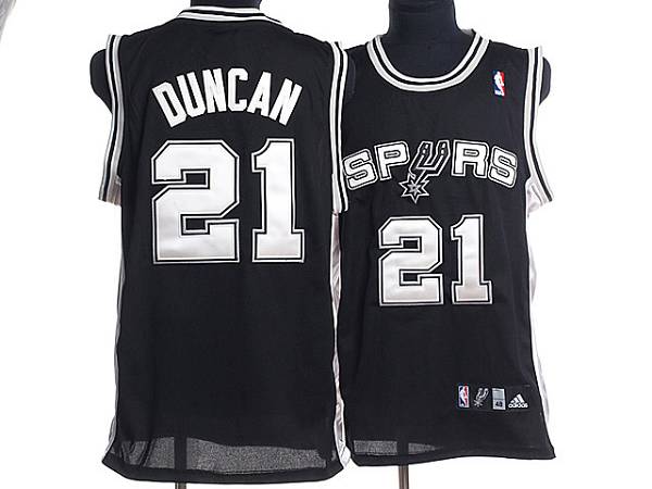 Spurs #21 Tim Duncan Stitched black NBA Jersey