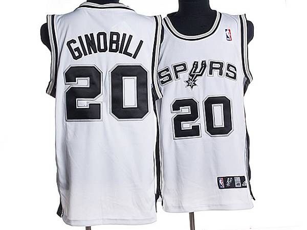Spurs #20 Manu Ginobili Stitched White NBA Jersey