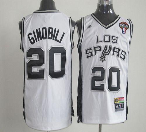 Latin Nights Spurs #20 Manu Ginobili White Stitched NBA Jersey