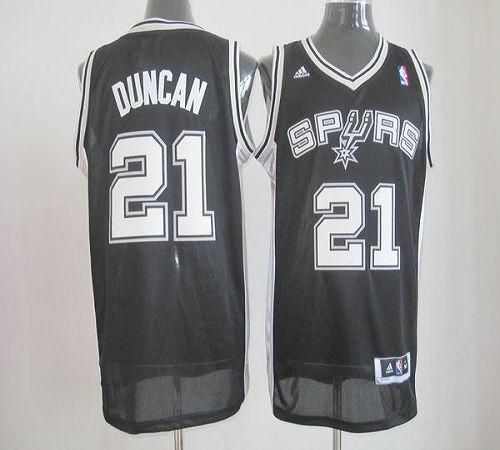 Revolution 30 Spurs #21 Tim Duncan Black Stitched NBA Jersey