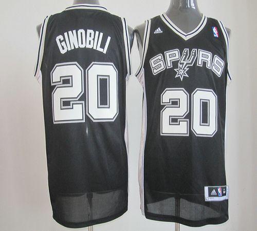 Revolution 30 Spurs #20 Manu Ginobili Black Stitched NBA Jersey