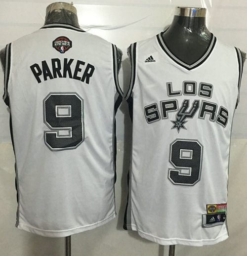 Spurs #9 Tony Parker White Latin Nights Stitched NBA Jersey