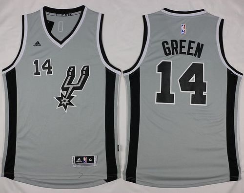 Spurs #14 Danny Green Grey Alternate Stitched NBA Jersey