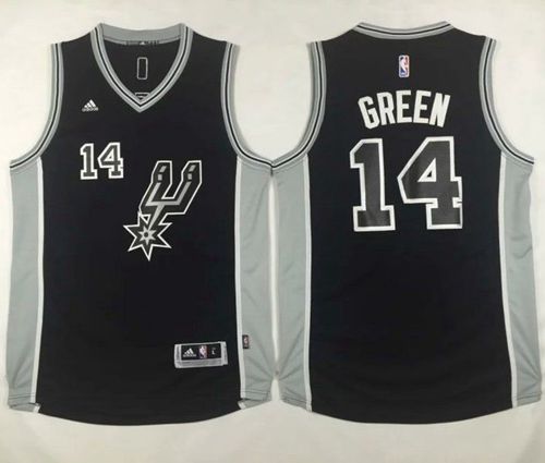 Spurs #14 Danny Green Black New Road Stitched NBA Jersey