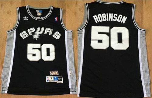 Spurs #50 David Robinson Black Throwback Stitched NBA Jersey