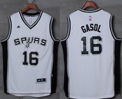 Spurs #16 Pau Gasol White Stitched NBA Jersey