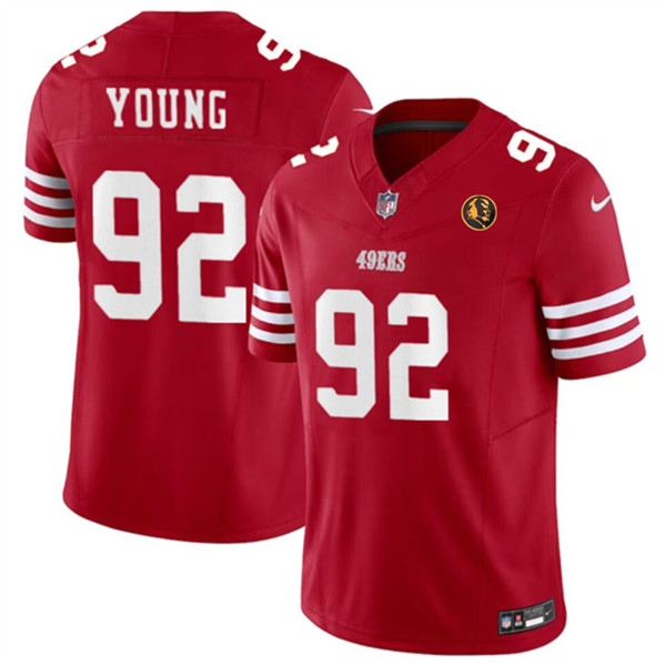 Men's San Francisco 49ers #92 Chase Young Red 2023 F.U.S.E. With John Madden Patch Vapor Limited Football Stitched Jersey