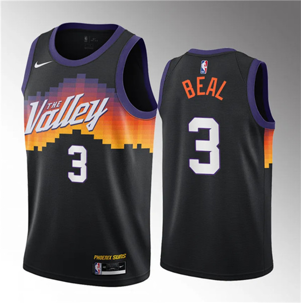 Men's Phoenix Suns #3 Bradley Beal Balck 2021/22 City Edition Stitched Basketball Jersey
