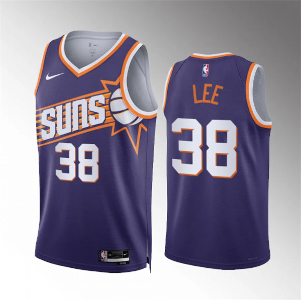 Men's Phoenix Suns #38 Saben Lee Purple Icon Edition Stitched Basketball Jersey