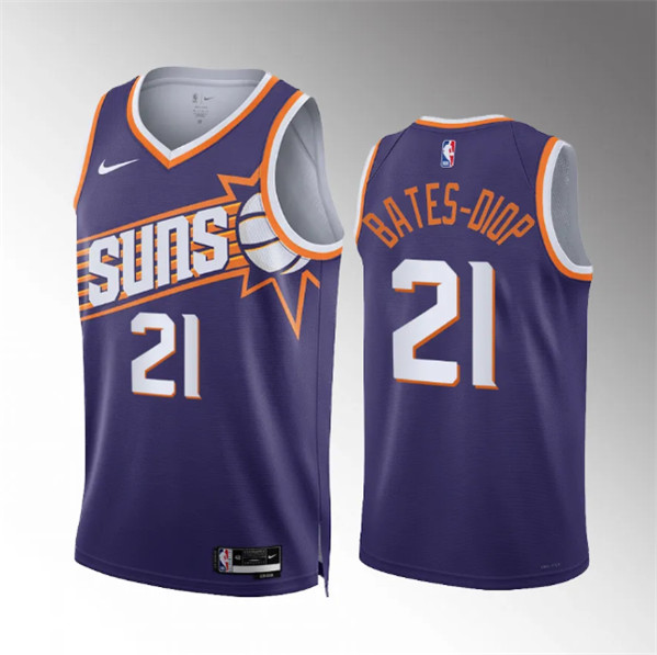 Men's Phoenix Suns #21 Keita Bates-Diop Purple Icon Edition Stitched Basketball Jersey