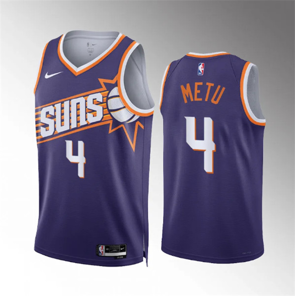 Men's Phoenix Suns #4 Chimezie Metu Purple Icon Edition Stitched Basketball Jersey
