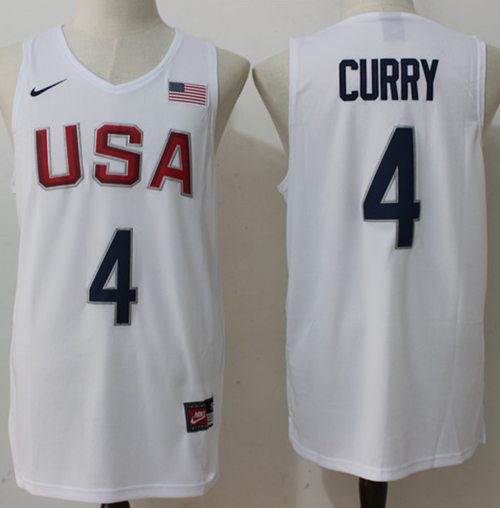 Nike Team USA #4 Stephen Curry White 2016 Dream Team Stitched NBA Jersey