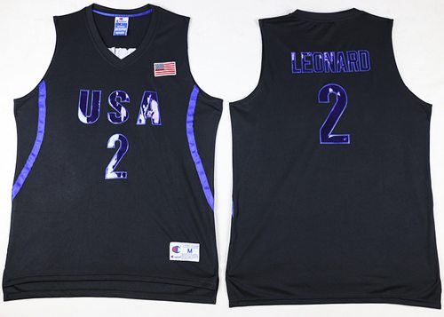 Nike Team USA #2 Kawhi Leonard Black 2016 Dream Team Stitched NBA Jersey