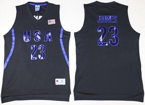 Nike Team USA #23 LeBron James Black 2016 Dream Team Stitched NBA Jersey